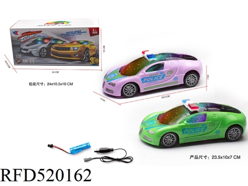 1:18 ELECTRIC UNIVERSAL BUGATTI MUSIC POLICE CAR WITH 3D LIGHTS