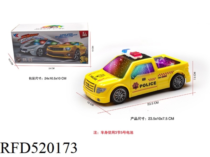 1:18 ELECTRIC UNIVERSAL TAXI HEAD MUSIC POLICE CAR WITH 3D LIGHTS