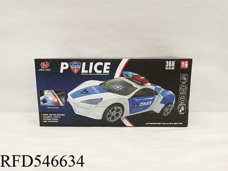 ELECTRIC LIGHT MUSIC DOOR UNIVERSAL POLICE CAR (WHITE)