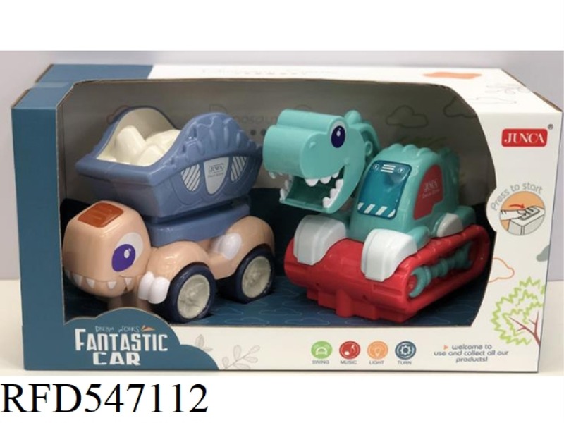 ELECTRIC DINOSAUR CAR (LIGHTS, MUSIC)