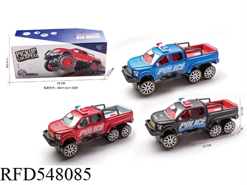 1:16 SIX-WHEEL FORD PICKUP ELECTRIC CARDAN WITH FRONT LIGHTS MUSIC POLICE CAR