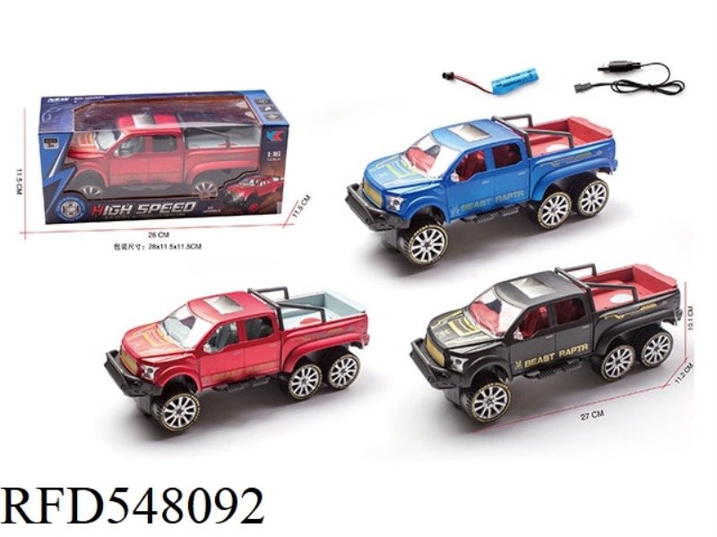 1:16 SIX-WHEEL FORD PICKUP ELECTRIC GIMBAL WITH FRONT LIGHTS MUSIC RACING