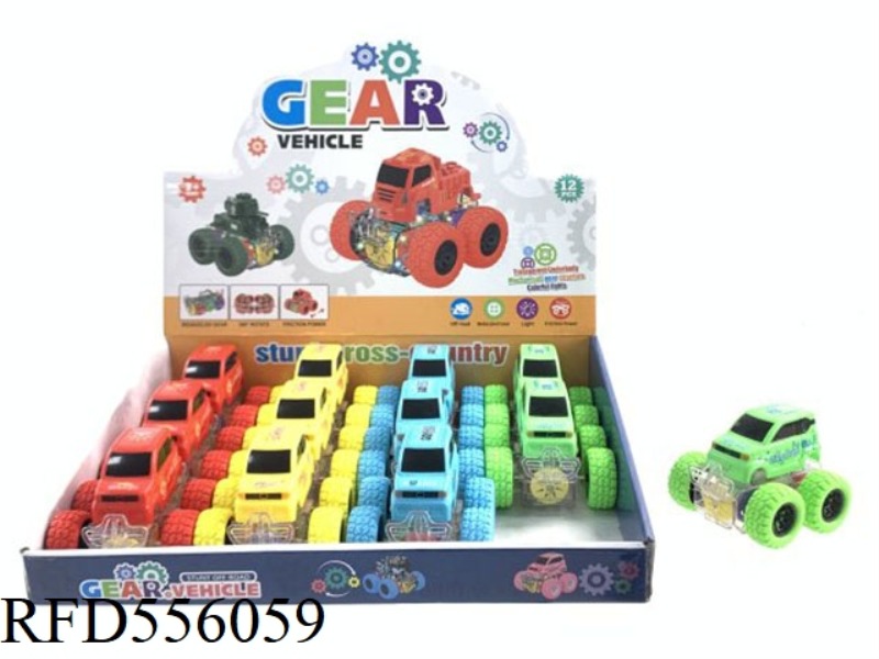 STUNT OFF-ROAD MINI LIGHT GEAR CAR 12PCS