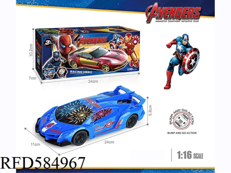 1:16 3D LIGHTING CAPTAIN AMERICA LAMBORGHINI UNIVERSAL ELECTRIC VEHICLE