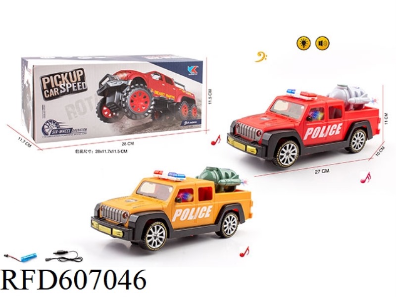 1:16 WRANGLER PICKUP ELECTRIC UNIVERSAL MUSIC LIGHT POLICE CAR PACKAGE ELECTRICITY