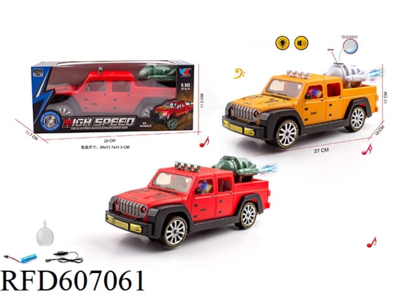 1:16 WRANGLER ELECTRIC PICKUP TRUCK UNIVERSAL MUSIC LIGHT SPRAY RACING PACKAGE ELECTRICITY