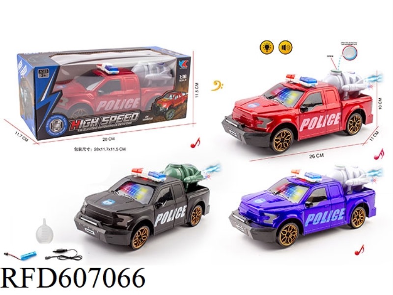 1:16F150 FORD ELECTRIC PICKUP UNIVERSAL MUSIC LIGHT SPRAY POLICE CAR WITH ELECTRICITY