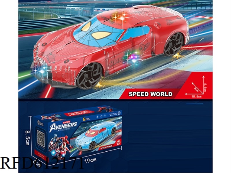 ELECTRIC UNIVERSAL LIGHTING MUSIC TRANSPARENT SHELL SPIDER-MAN SPORTS CAR