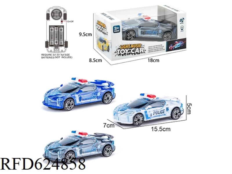 LIGHT AND MUSIC UNIVERSAL CAR [POLICE CAR STYLE]