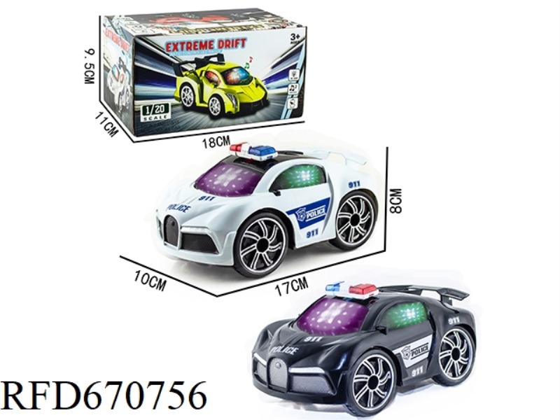 Q-VERSION BUGATTI TRANSFER PRINTED ELECTRIC POLICE CAR