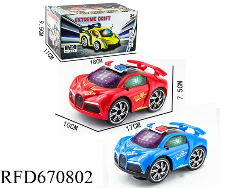Q-VERSION BUGATTI SOLID-COLOR PAD PRINTED ELECTRIC POLICE CAR