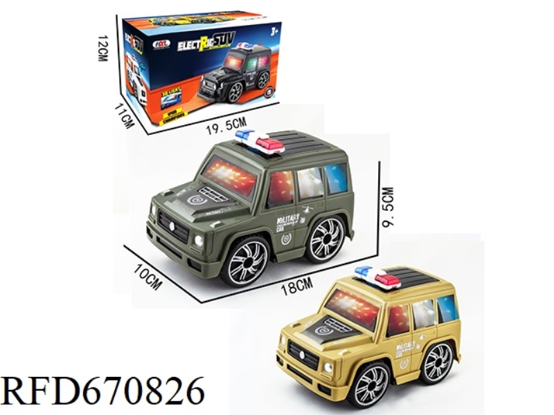 Q-VERSION SUV-TYPE LARGE G SOLID-COLOR PAD PRINTED ELECTRIC POLICE CAR