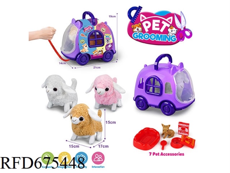 PURPLE LEASH BIKE + ELECTRIC PLUSH SHEEP + ACCESSORIES
