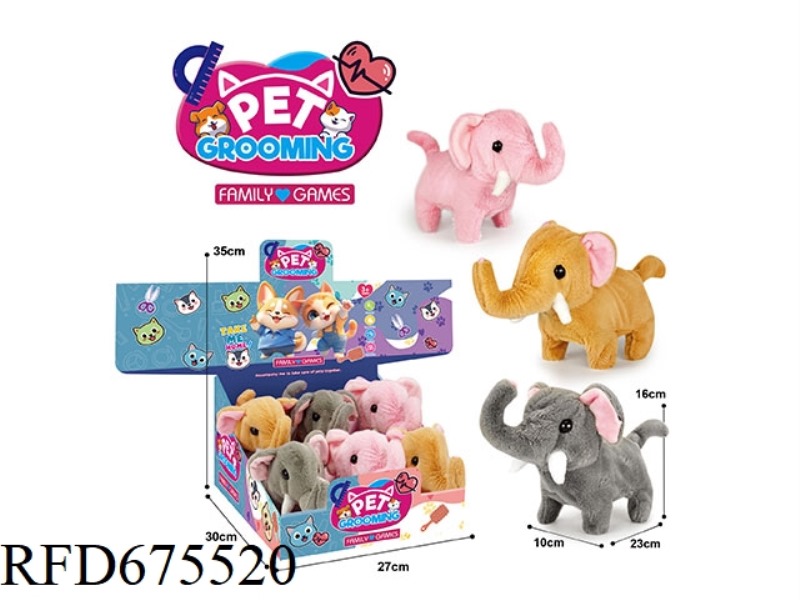6 ELECTRIC PLUSH ELEPHANTS