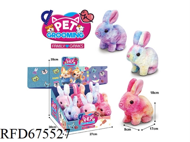 6 PIECES OF ELECTRIC PLUSH COLORED RABBITS