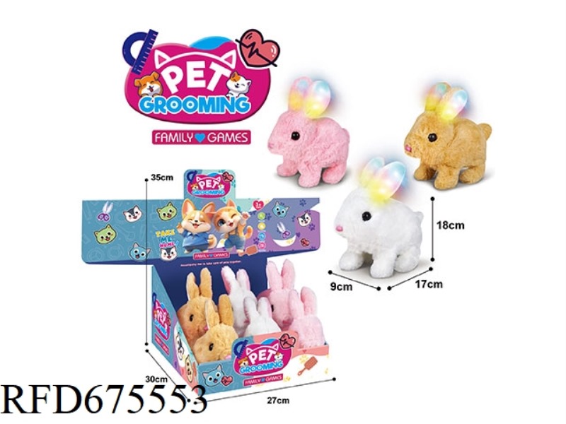 6 PIECES OF ELECTRIC PLUSH LIGHT RABBITS