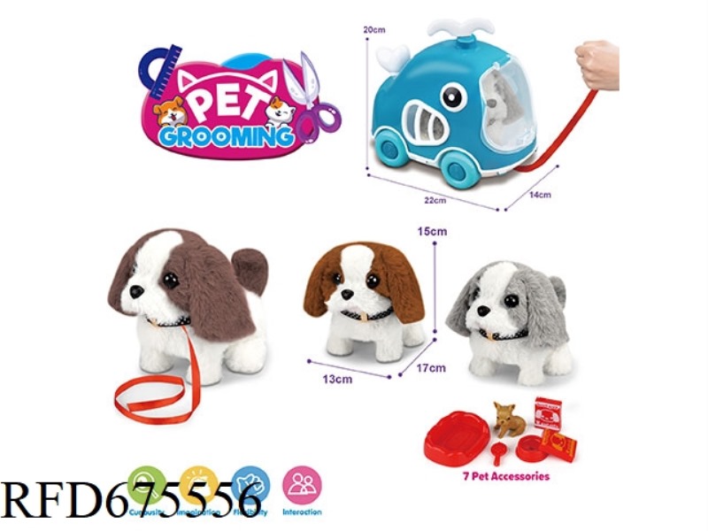 WHALE LEASH BIKE ELECTRIC PLUSH COLOR-BLOCK DOG + ACCESSORIES