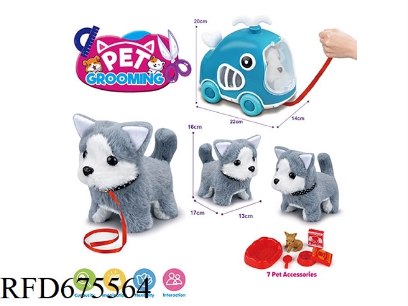 WHALE LEASH BIKE ELECTRIC PLUSH HUSKY + ACCESSORIES