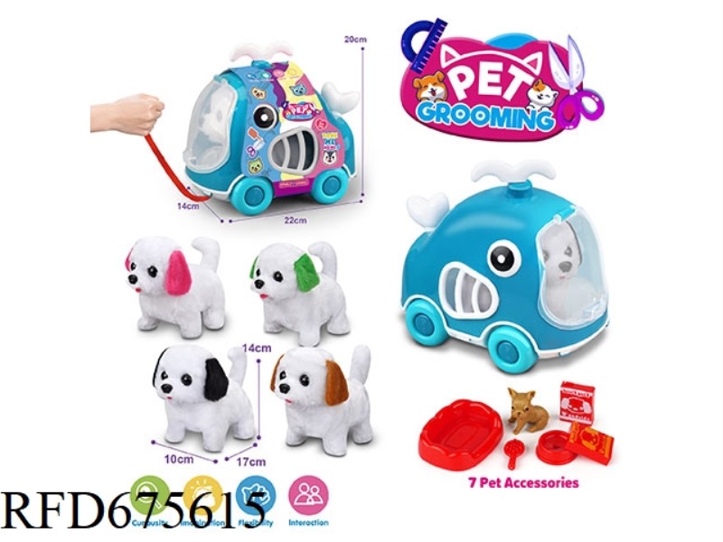 WHALE LEASH BIKE + ELECTRIC PLUSH BICHON FRISE + ACCESSORIES