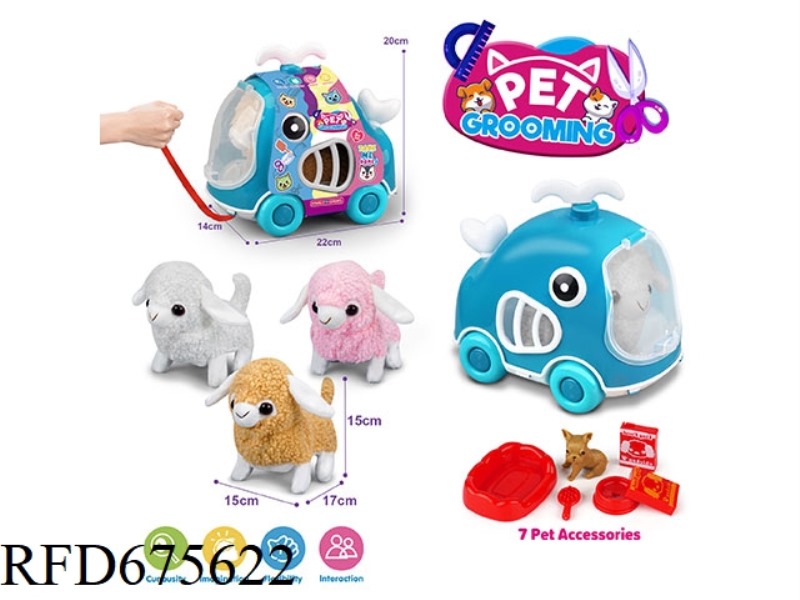 WHALE LEASH CART + ELECTRIC PLUSH SHEEP + ACCESSORIES