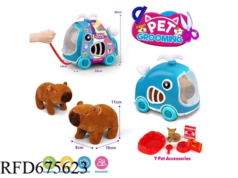 WHALE LEASH CART + ELECTRIC PLUSH OTTER + ACCESSORIES