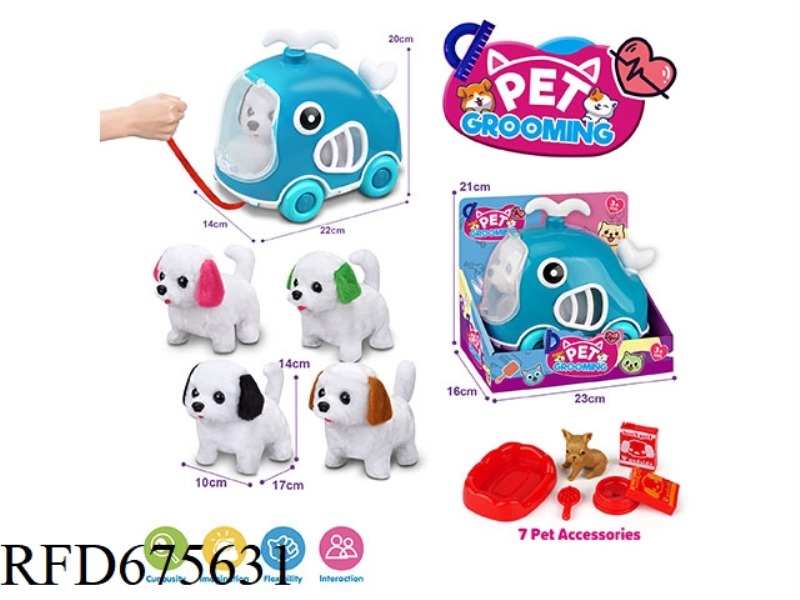 WHALE LEASH BIKE + ELECTRIC PLUSH BICHON FRISE + ACCESSORIES