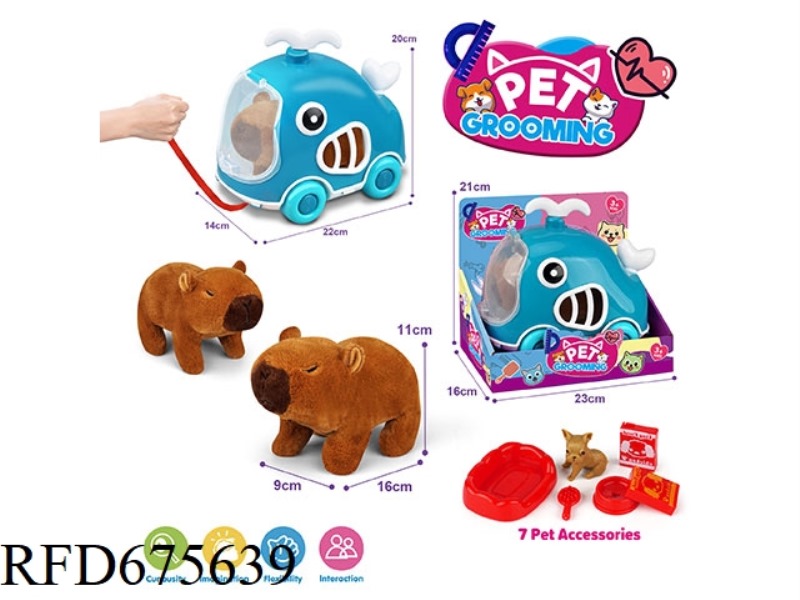 WHALE LEASH CART + ELECTRIC PLUSH OTTER + ACCESSORIES
