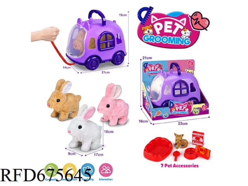 PURPLE LEASH BIKE + ELECTRIC PLUSH RABBIT + ACCESSORIES