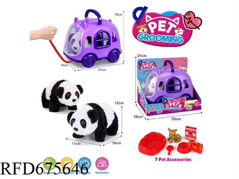 PURPLE LEASH BIKE + ELECTRIC PLUSH PANDA + ACCESSORIES