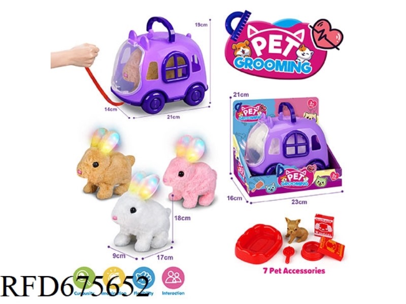 PURPLE ROPE BIKE + ELECTRIC PLUSH LIGHT RABBIT + ACCESSORIES