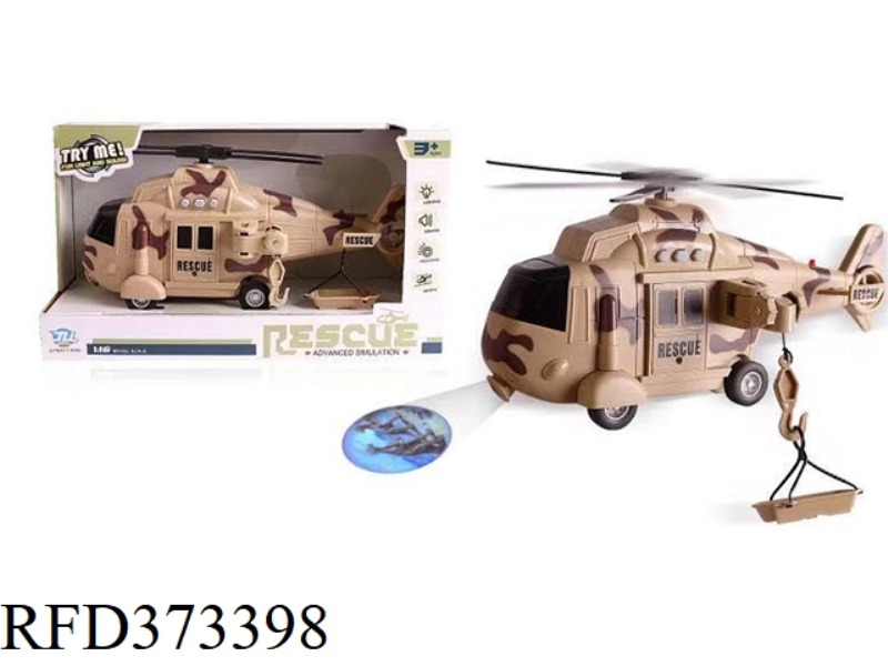 MILITARY RESCUE HELICOPTER WITH LIGHT AND MUSIC PROJECTION