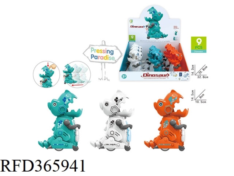 PRESS MECHANICAL DINOSAUR 9PCS