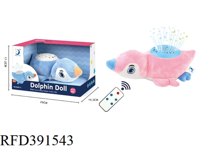 REMOTE CONTROL PLUSH DOLPHIN/WITH LIGHT AND MUSIC