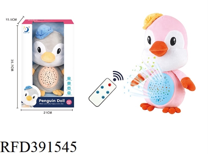 REMOTE CONTROL PLUSH PENGUIN/WITH LIGHT AND MUSIC