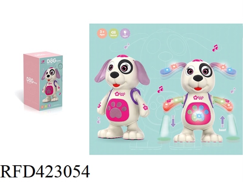 ELECTRIC LIGHT MUSIC JUMPING DOG (PINK)