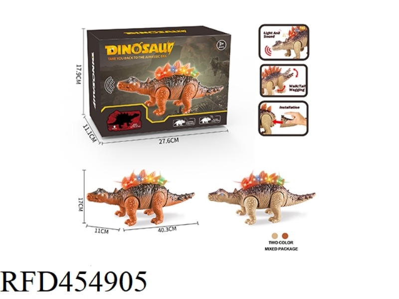 ELECTRIC LIGHTS AND SOUNDS CRAWLING STEGOSAURUS