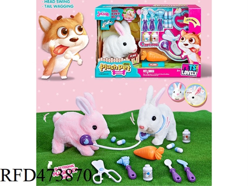 ELECTRIC PLUSH MEDIUM RABBIT + MEDICAL SHEATH + RADISH