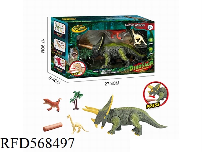 IC ELECTRIC DINOSAUR SET (IC FUNCTION TRICERATOPS LIGHT, SOUND)