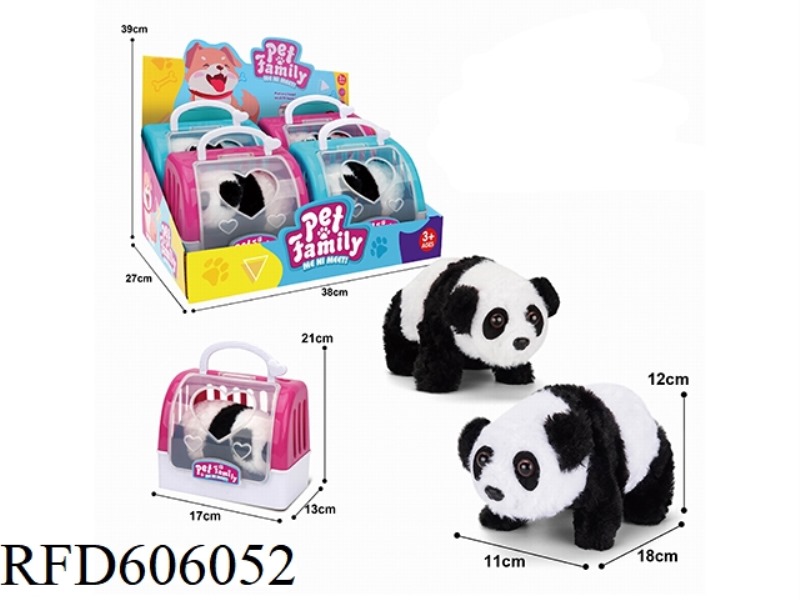 ELECTRIC PLUSH WALKING PANDA + 4PCS PORTABLE CARRIER
