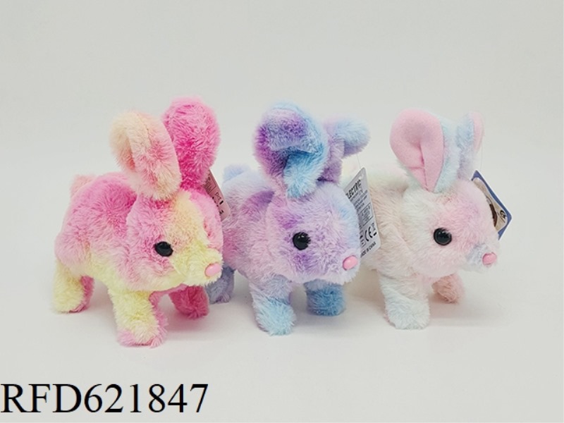 PLUSH ELECTRIC WALKING CRY RAINBOW RABBIT