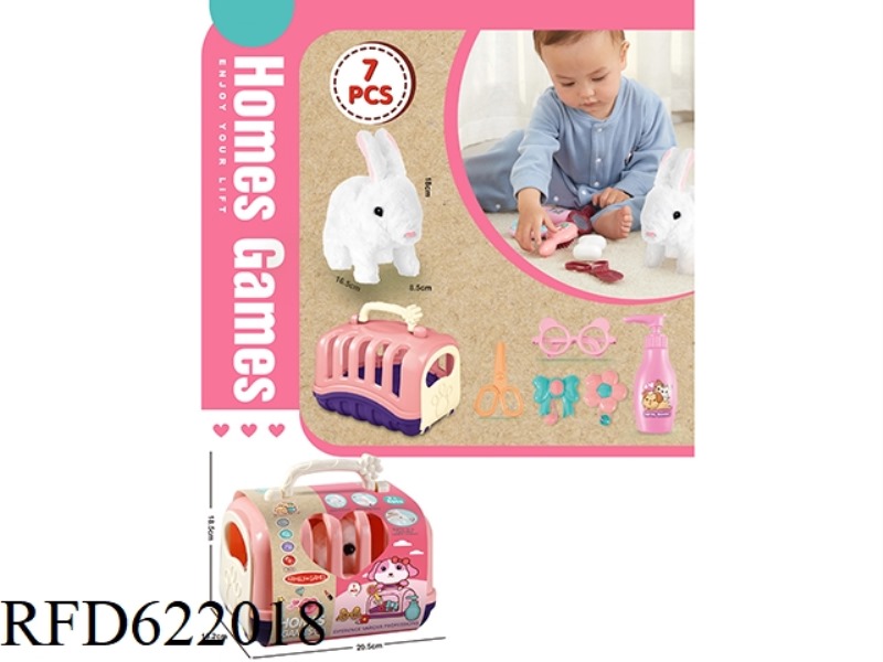 ELECTRIC PLUSH PET CAGE RABBIT GROOMING SET