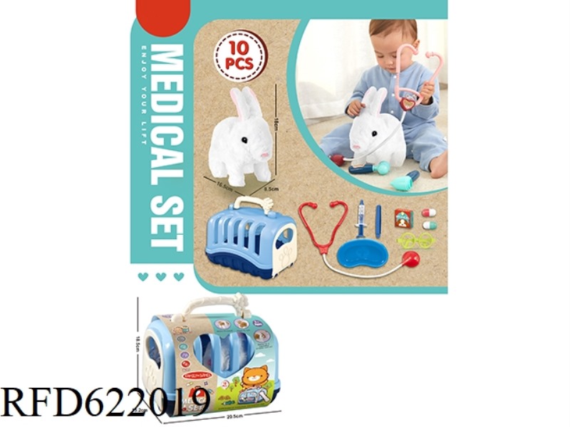 ELECTRIC PLUSH PET CAGE RABBIT DOCTOR SET