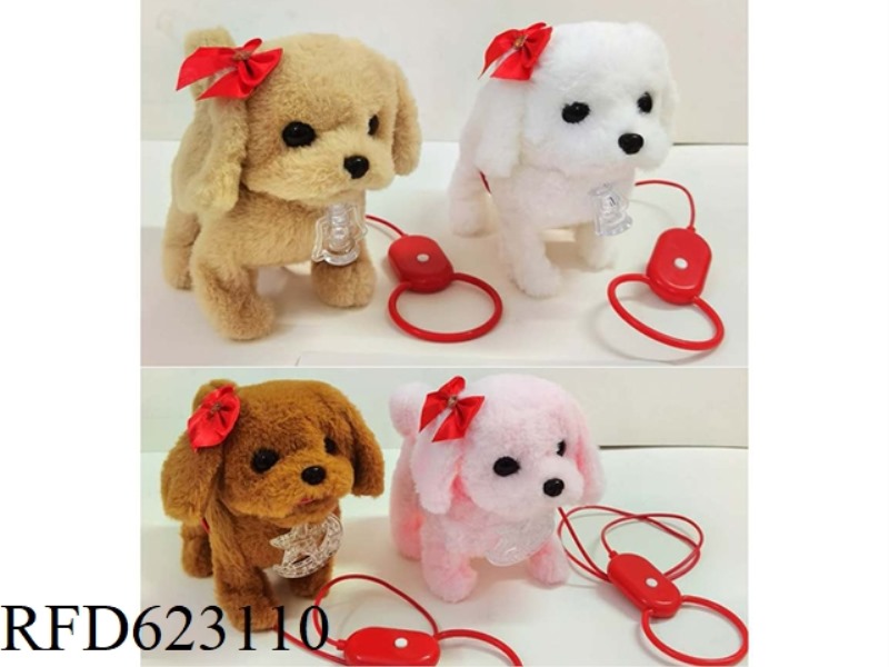 ELECTRIC LEASH PLUSH DOG MEDIUM WITH LIGHT