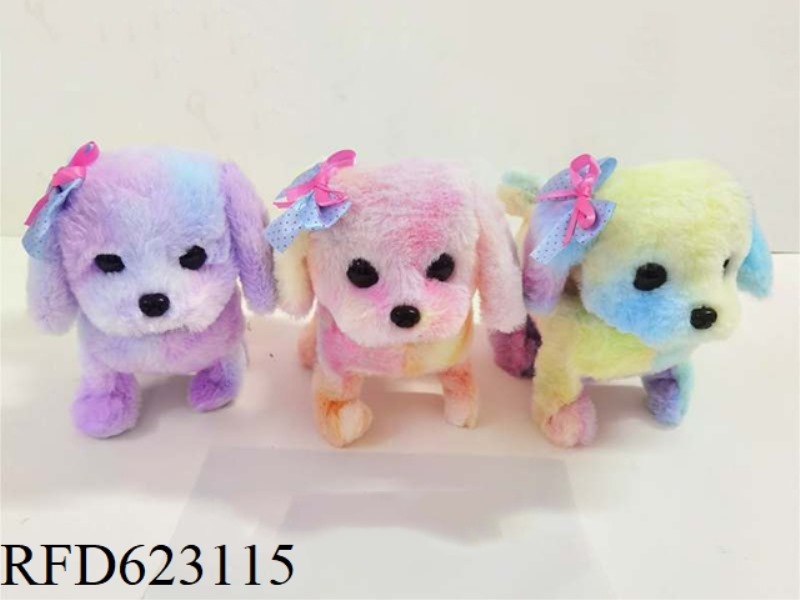 ELECTRIC TIE-DYE PLUSH DOG MEDIUM
