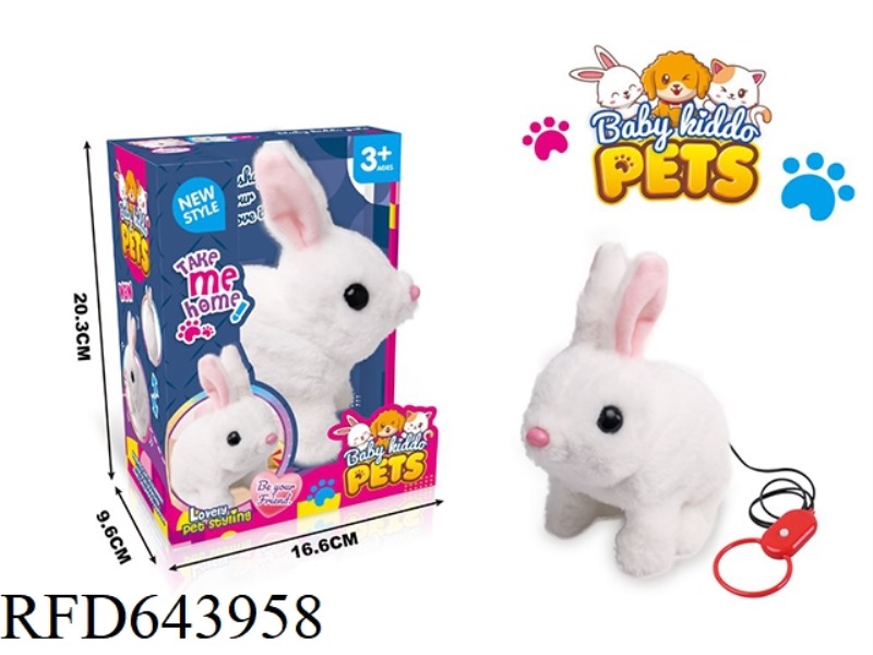 PLUSH RABBIT WALKING ON ELECTRIC LEASH