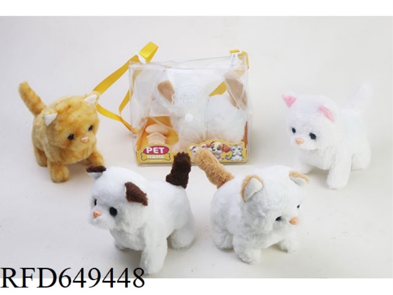ELECTRIC PLUSH CAT SET (WITH 2 AA, NO ELECTRIC) YELLOW