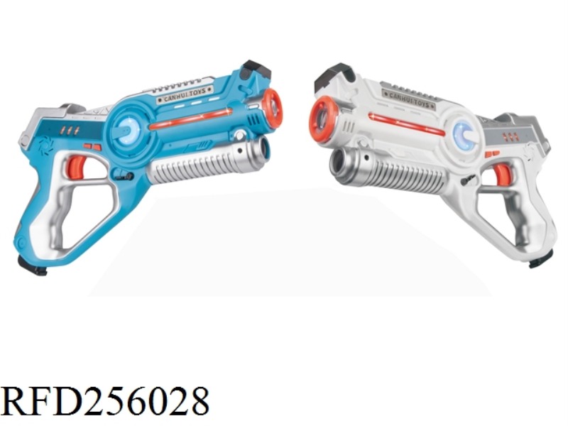 TWO-GUN SET WITH TWO VERSUS GUNS (WHITE + BLUE)