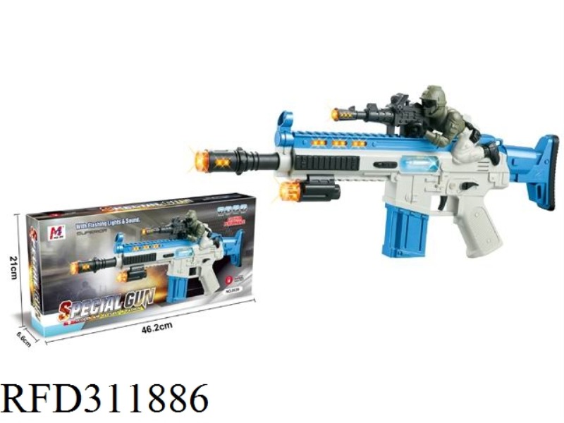 ELECTRIC VIBRATION VOICE GUN WITH LIGHT AND MUSIC (ABS MATERIAL-WITHOUT INFRARED, INCLUDING STRAP)