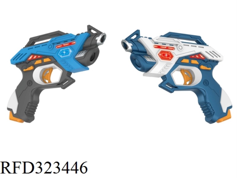 TWO-GUN SET WITH TWO VERSUS GUNS (WHITE + BLUE)