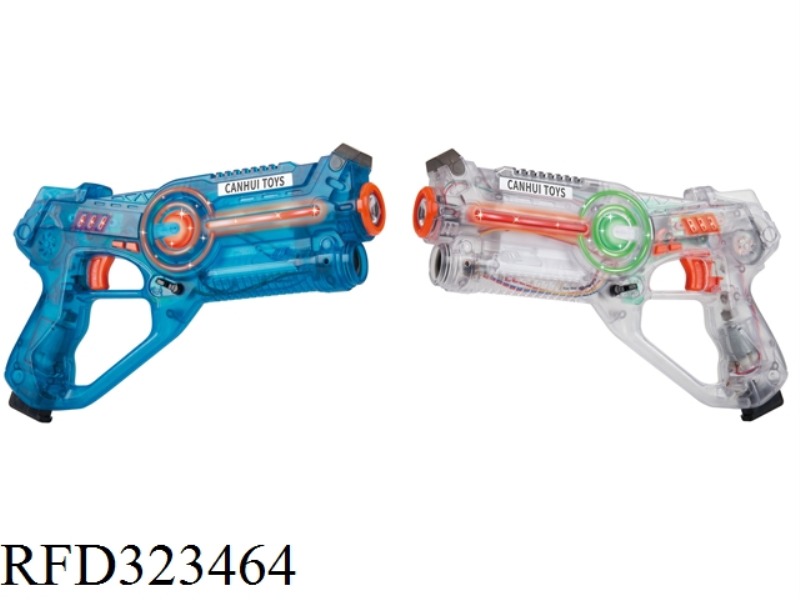 DOUBLE GUN SET (TRANSPARENT GUN) WITH 2 GUNS